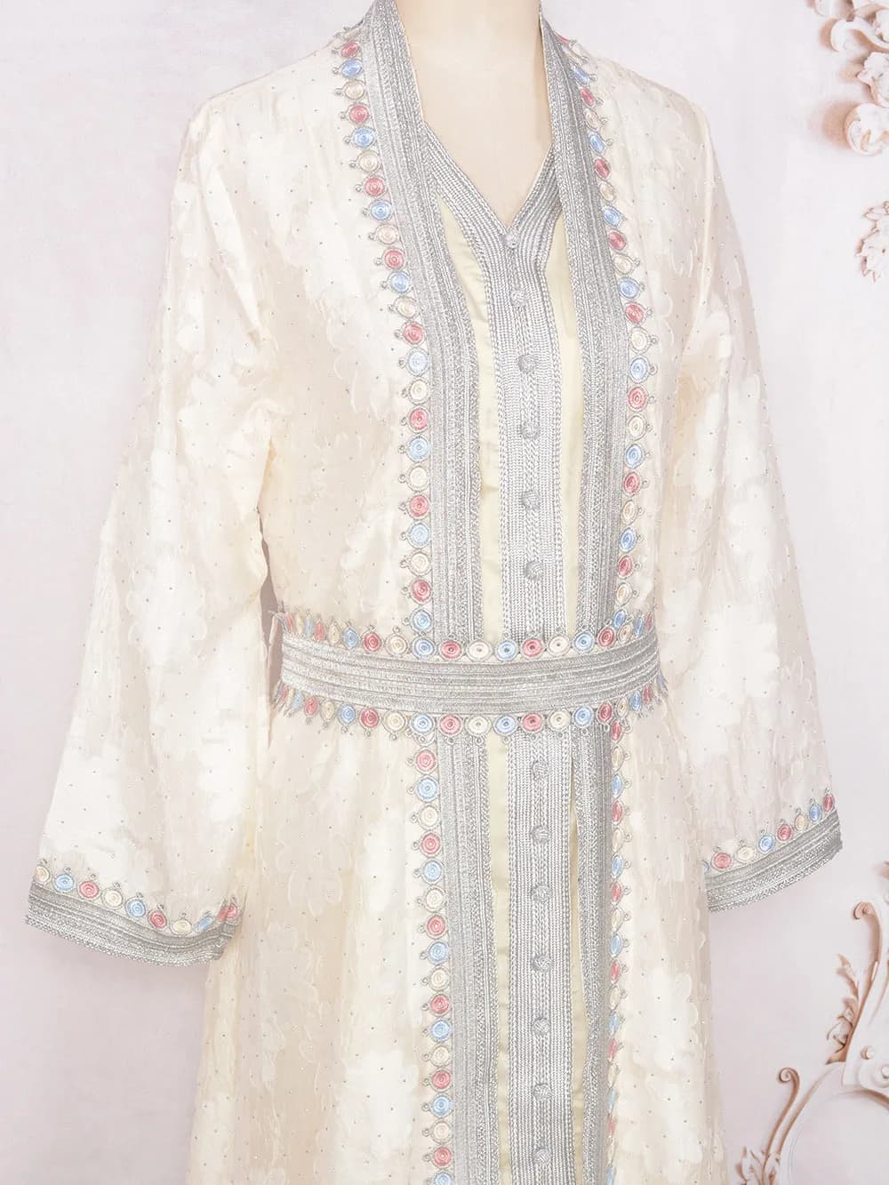 Robe caftan marocain pour femmes, ensemble de 2 pièces Takchita, robe arabe turque de dubaï, vêtemen