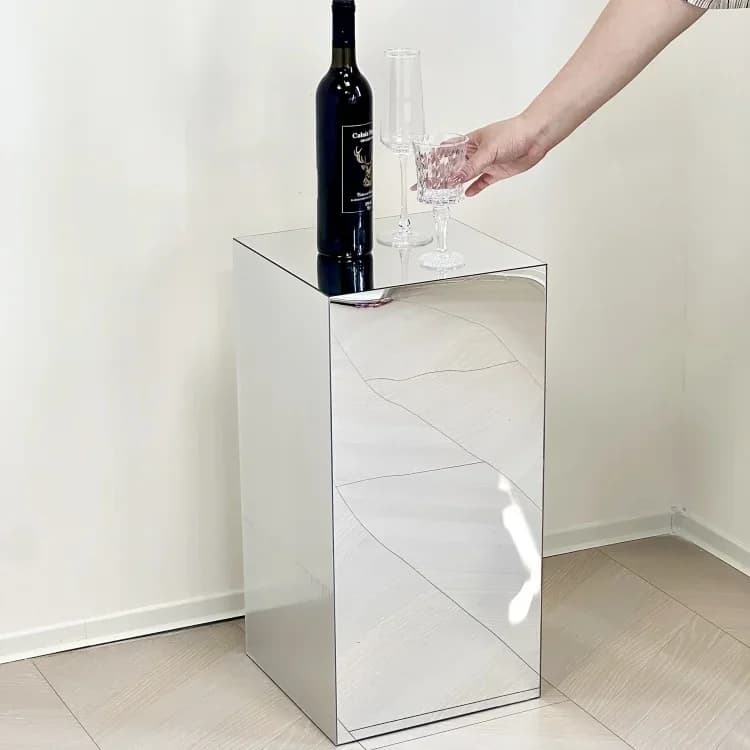 Boîte de présentation carrée pour miroir, support décoratif, base d'affichage d'accessoires photo, t