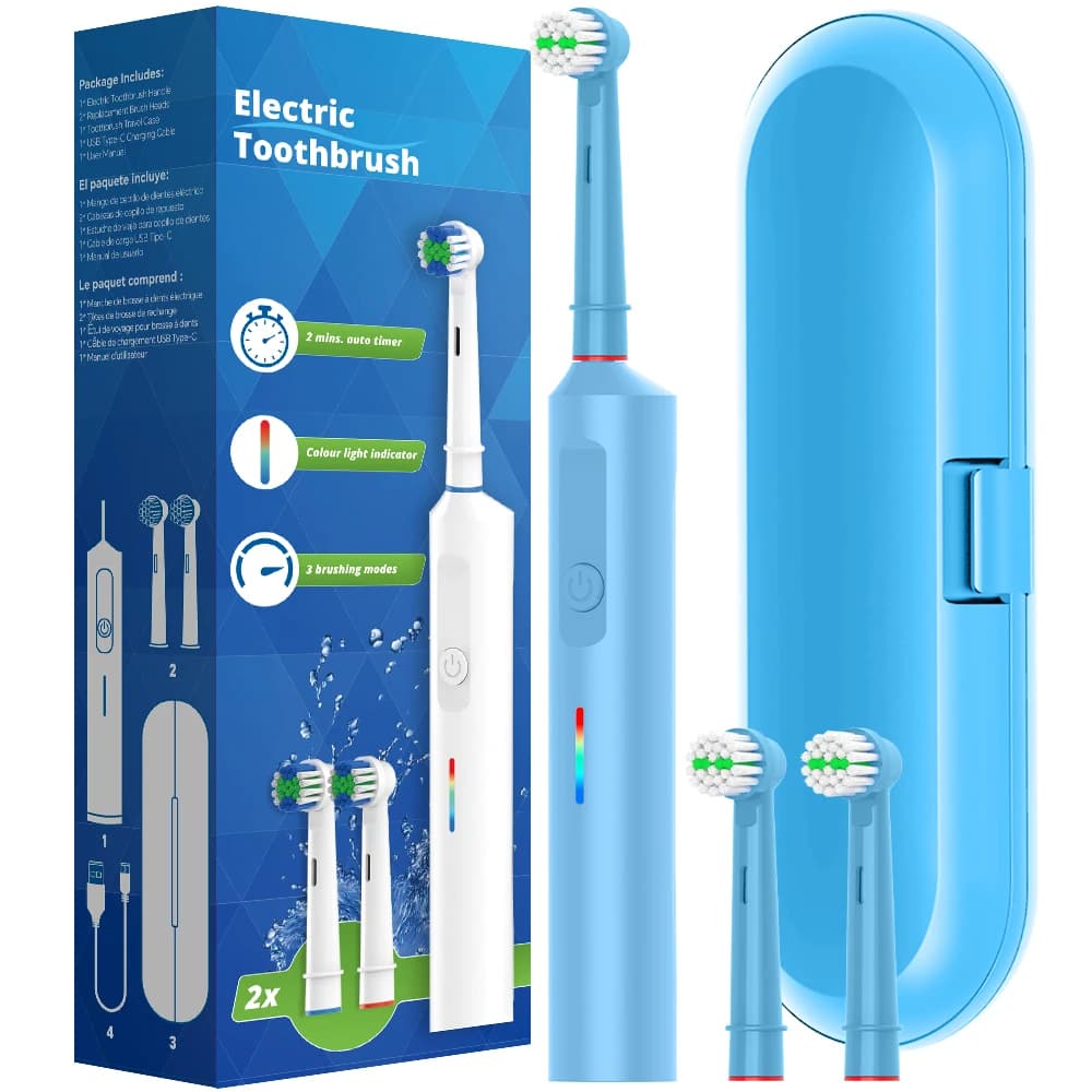 Brosse à dents électrique rotative intelligente, brosses à dents rotatives rechargeables compatibles