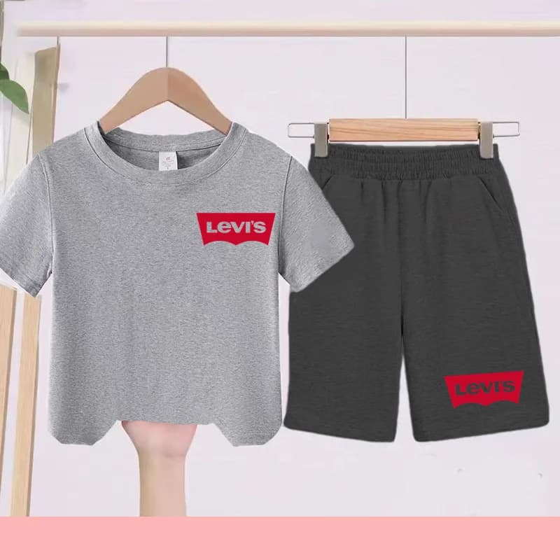 Ensemble 2 pièces d'été pour enfants de 3 à 12 ans, T-Shirt à manches courtes + short, vêtements de 