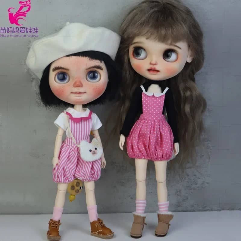 Blythe-Salopette à carreaux avec glaand, vêtements de beurre, pantalons pour beurre, tenues Azone, O