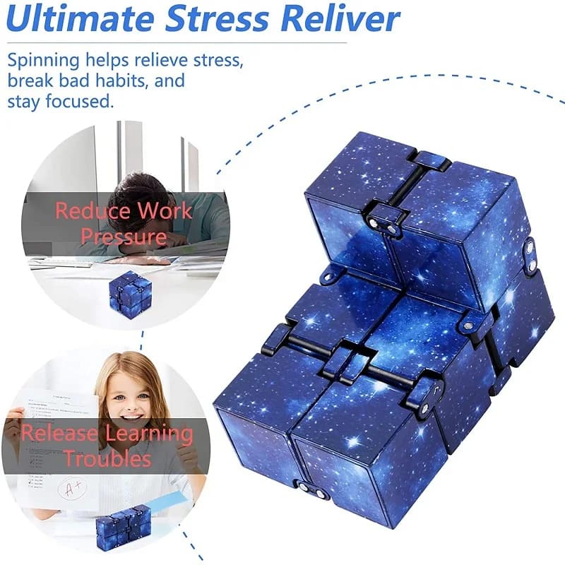 Extron-Jouet Anti-Stress pour Enfant, Cube, Flip, Tdh, Anlande, Puzzle, Magique, Doigt, Fidget, Mm, 
