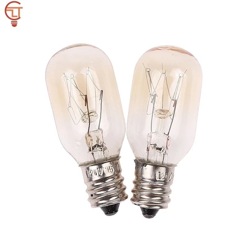 Ampoule Globe Inescente de Remplacement pour Réfrigérateur et Four, Lampe Salière T20 E12 120V 15W/2