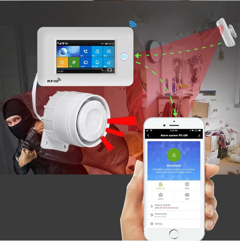 Haut-parleur de sirène filaire pour hôte d'alarme Pg-103 Pg-105 Pg-106 Pg-107 Wifi Gsm système d'ala
