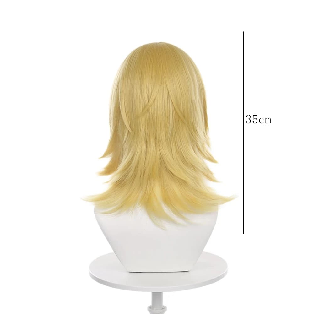 Perruque de Cosplay Anime Johnny Joestar, cheveux synthétiques blonds mi-longs et lisses, accessoire