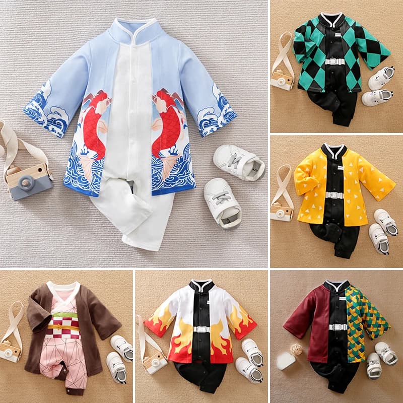 Body en coton à manches longues pour nouveau-né, Style Cape Anime, barboteuse mignonne pour enfants 