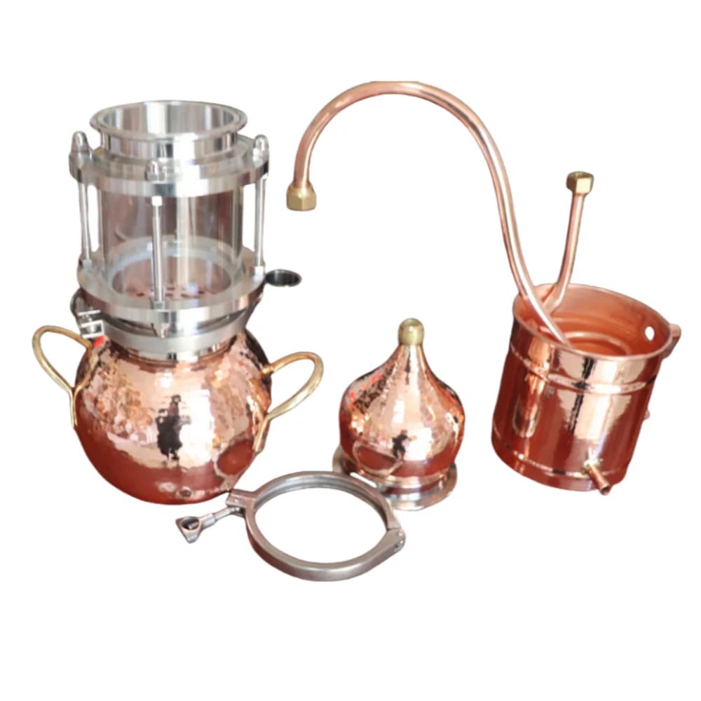 Appareil de Distillation en Cuivre Pur 3L, Petit Équipement de Distillation Ancien Domestique, Disti
