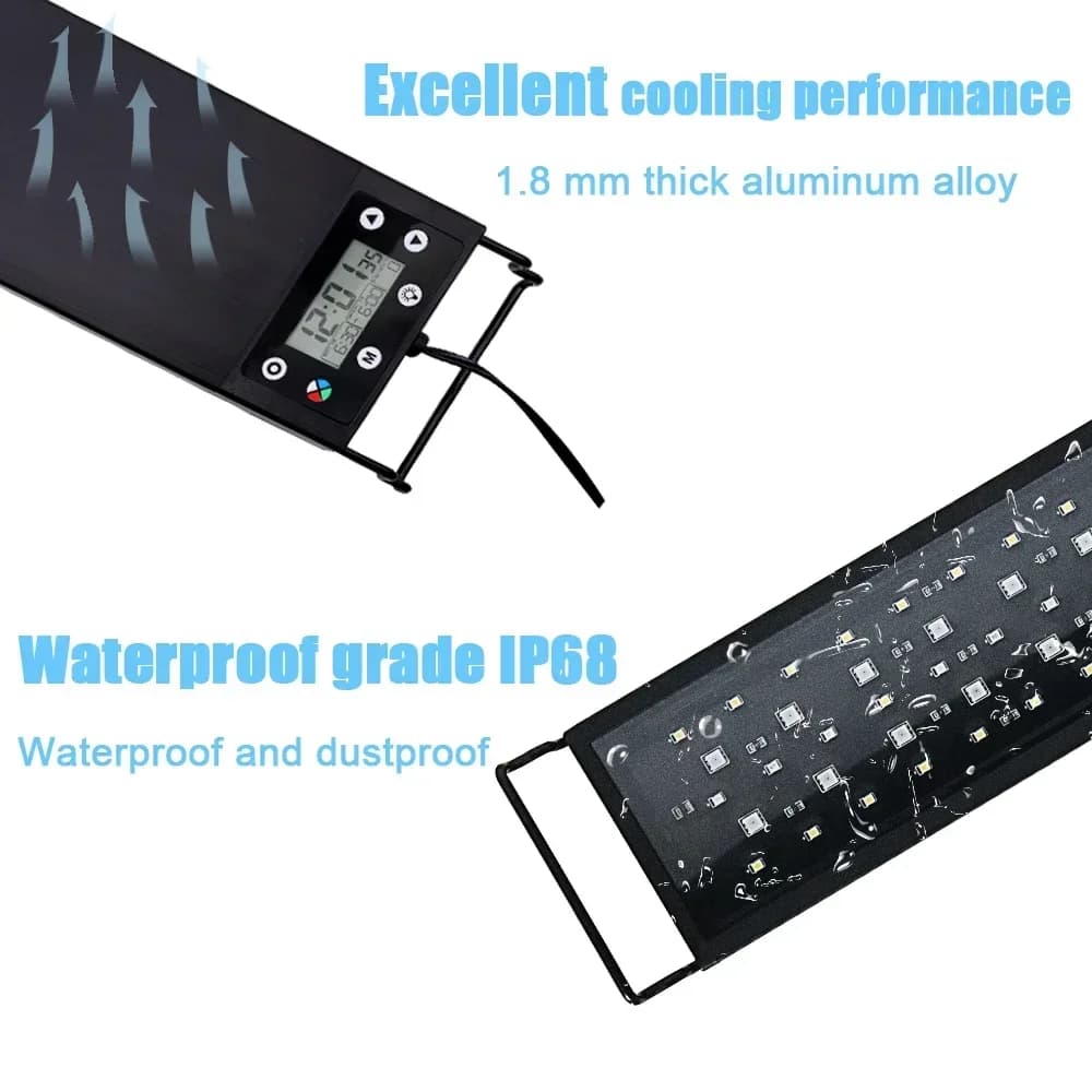 Full LED Fish Precious Lighting, Lampe de croissance des plantes, Décoration d'aquarium, Étanche IP6