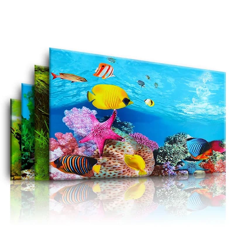 Autocollant de décoration de fond d'aquarium, autocollant de paysage d'aquarium, arrière-plan d'affi