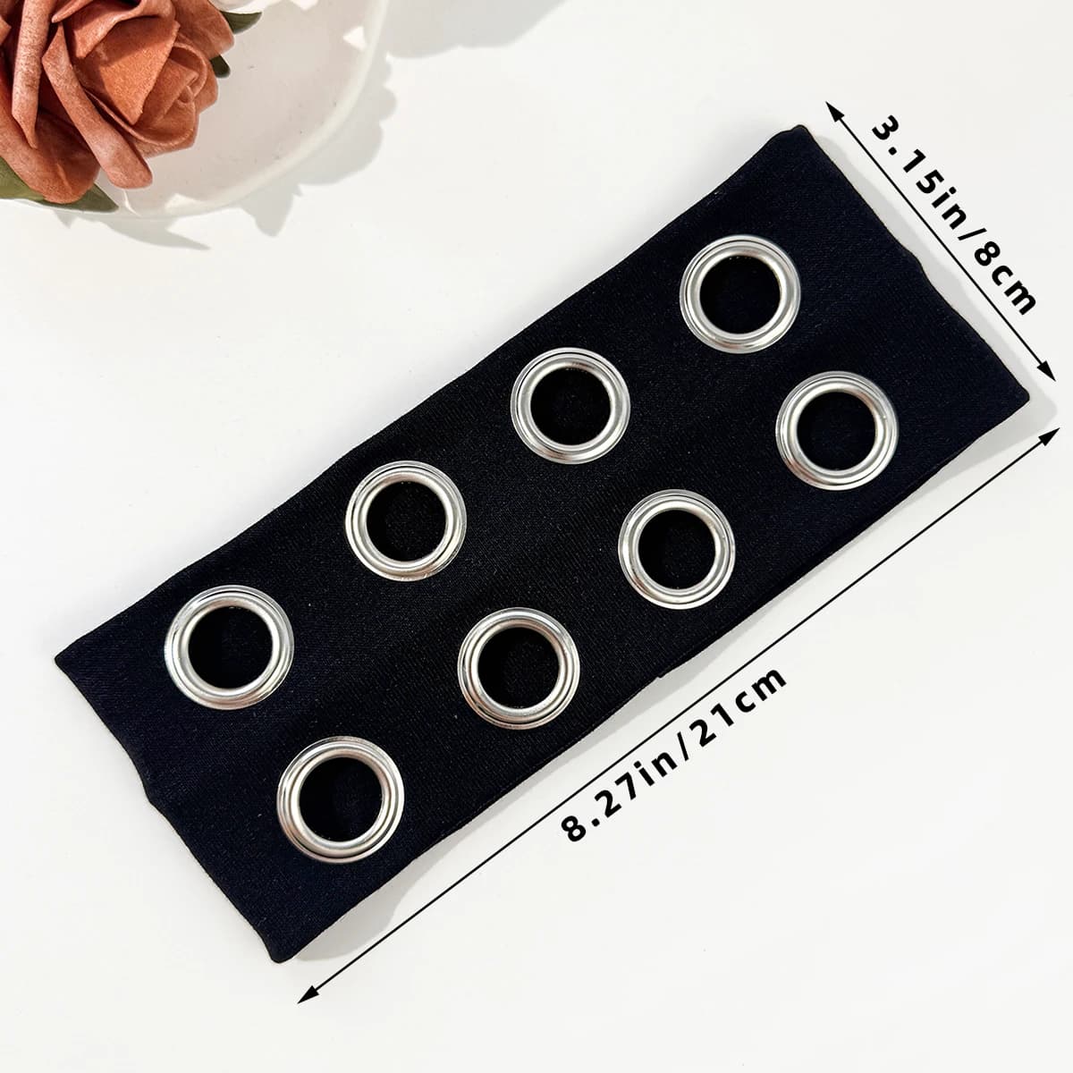 Bandeau extensible métallique ajouré style hip-hop punk pour hommes et femmes, bandeau foncé pour fe