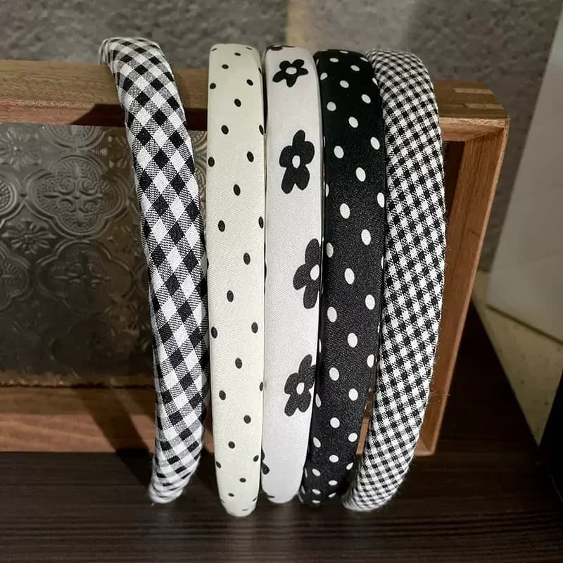 Bandes de cheveux à pois pour femmes, imprimé Floral, cerceau pour filles douces, accessoires pour c