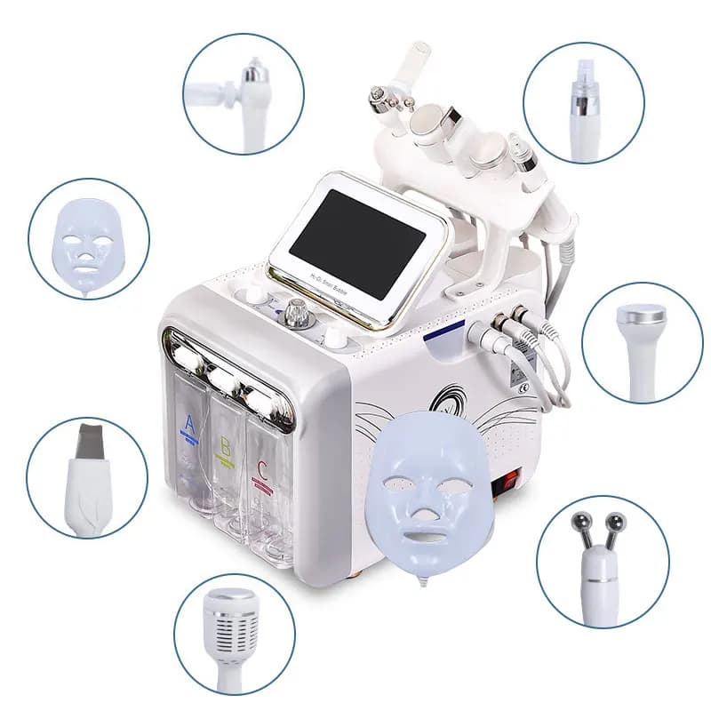 7 en 1 Aqua Peeling H2O2 Machine faciale Hydra eau Dermabrasion épurateur de peau Peel oxygène Jet M