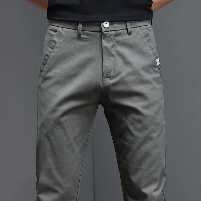 Pantalon décontracté pour homme, 2024 coton, mode coréenne, coupe slim, gris, noir, fjingent, printe