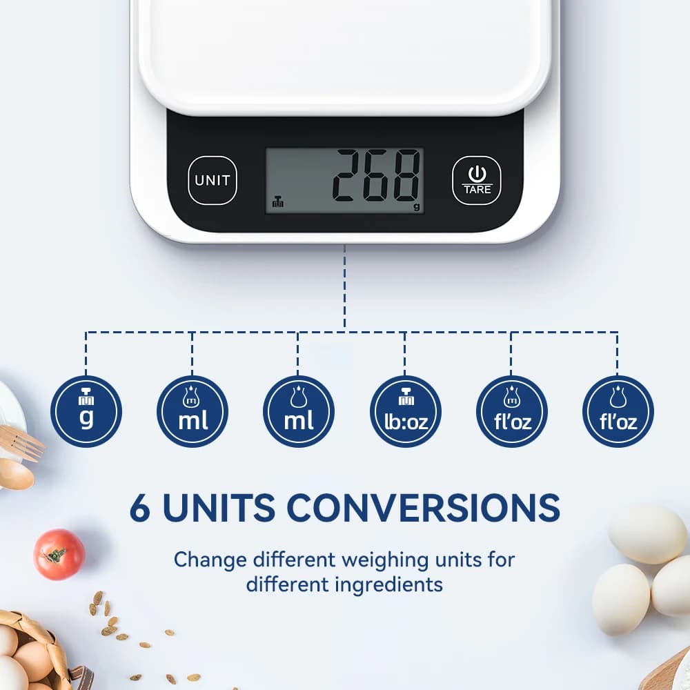 Balance de cuisine intelligente 5kg/0.1g/1g, balance de nutrition, balance de calories alimentaires 