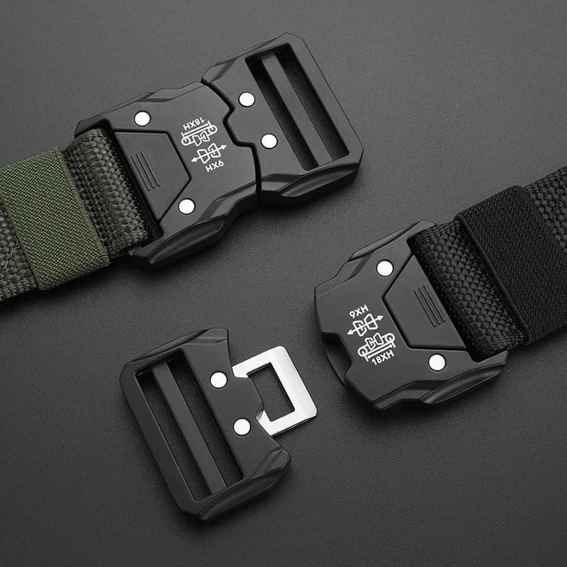Véritable ceinture tactique noire à dégagement rapide pour hommes, boucle de ceinture d'extérieur à 
