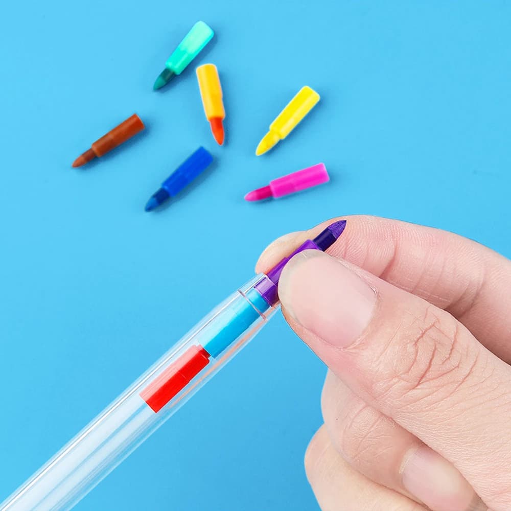 Ensemble de Crayons Graffiti de peinture colorés empilables, fournitures de fête pour enfants, cadea