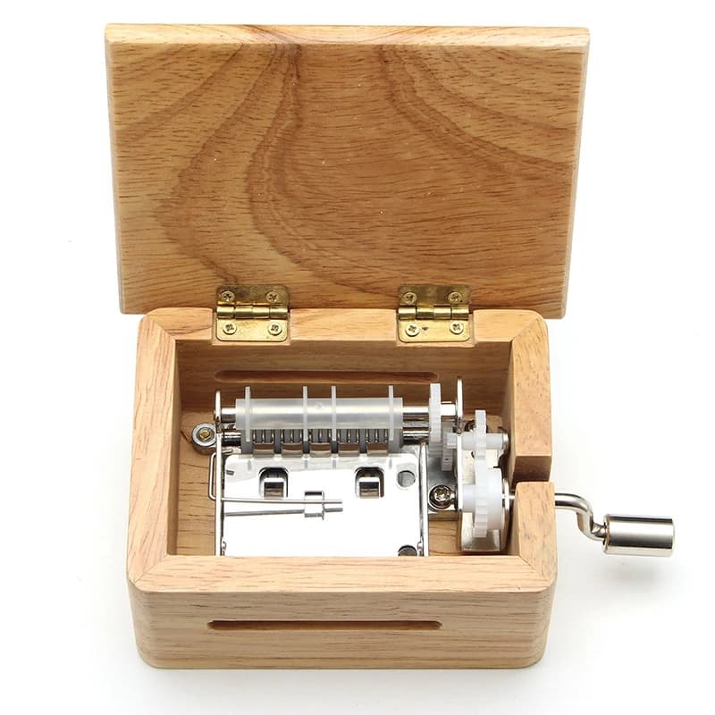 Boîte à musique à manivelle 15/30 tons, avec perforateur de ruban de papier, boîte en bois, mouvemen