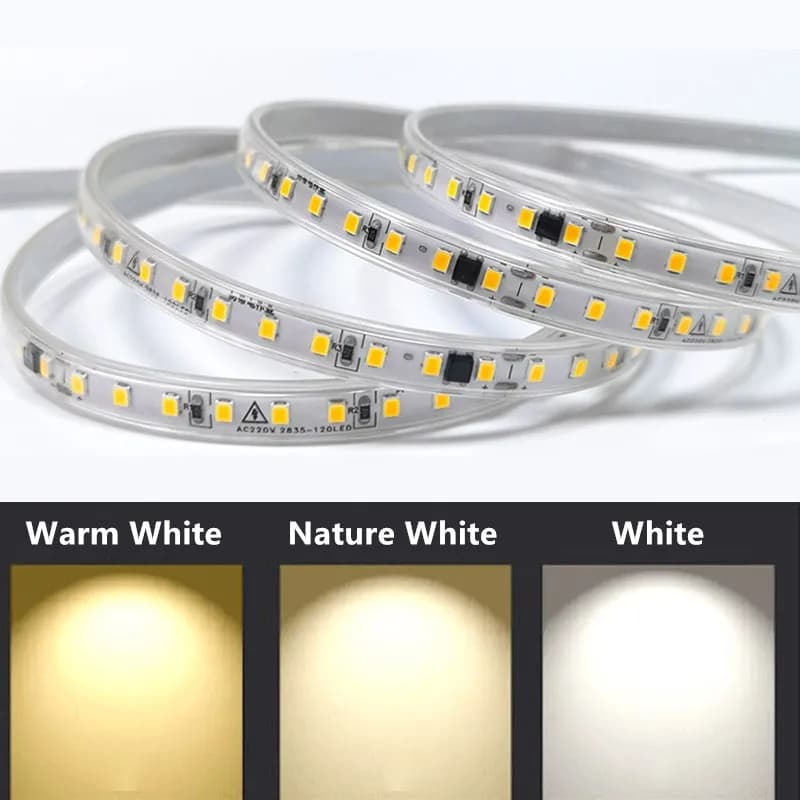 Bande lumineuse Led AC 220V, 2835 120led/M, 1M-25M, IP67, étanche, haute luminosité, bande à Diode 2