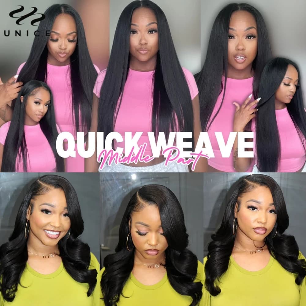 Mèches Yaki lisses 100% naturelles-UNice, 8 à 26 pouces, tissage à coudre, 3/4g par lot, 1/100 pièce