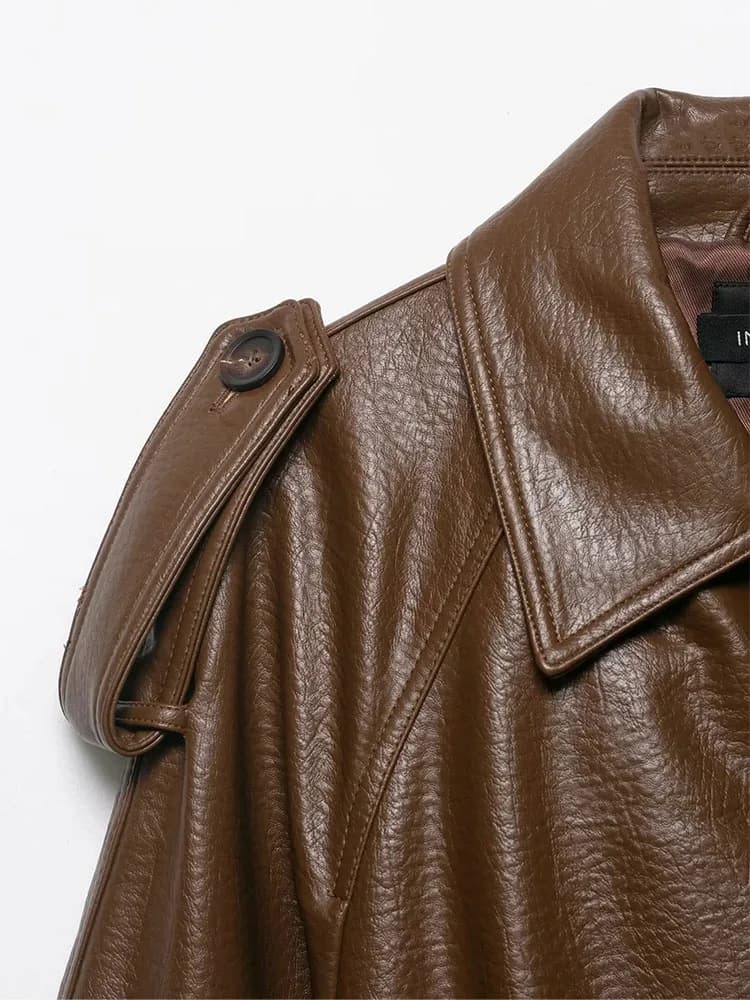 Vestes en similicuir pour femmes avec ceinture, manteau d'extérieur, streetwear, mode élégante, vest