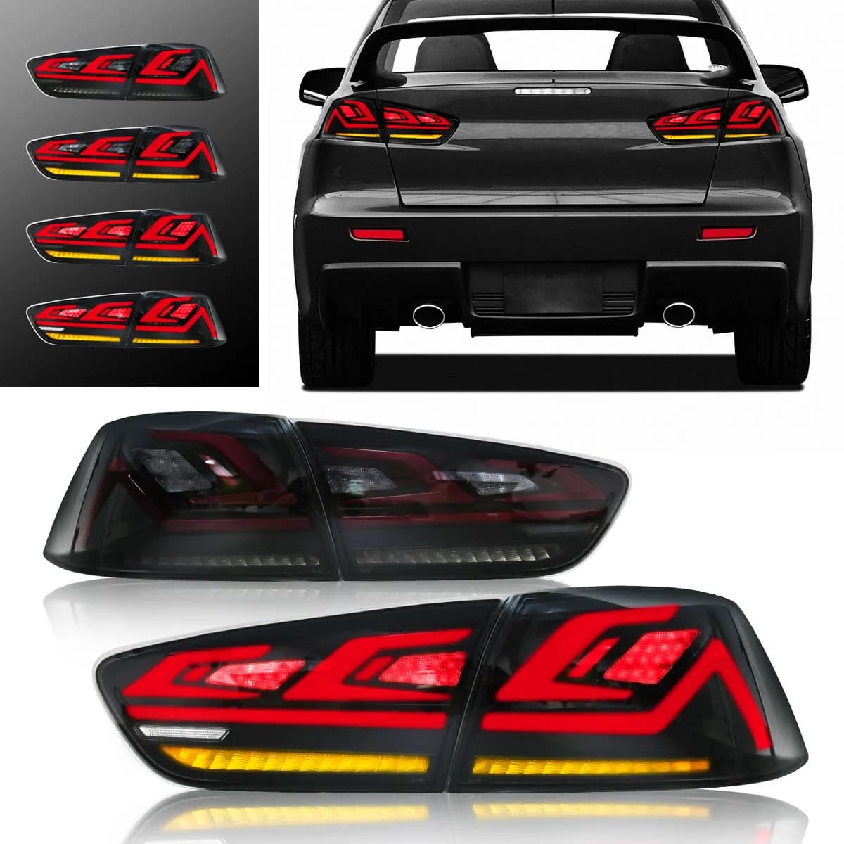 Feux arrière pour Mitsubishi Lancer Evo berline 2008 2009 2000 2011 2012 2013 2014 2015 2016 2017, f