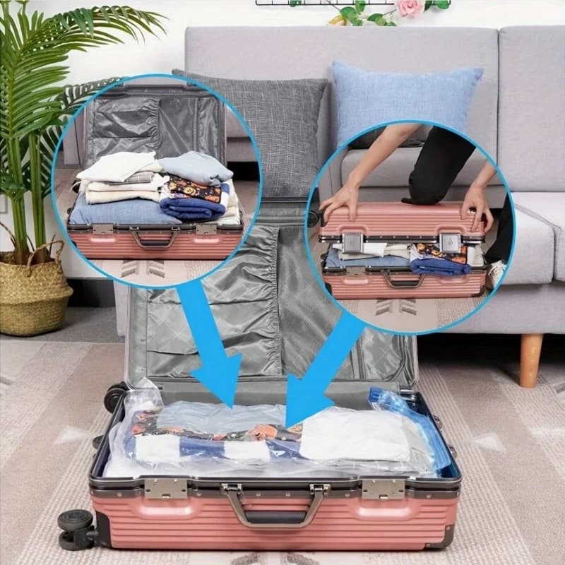 Lot de 3/5/10 Sacs de Rangement sous Vide pour Vêtements et Literie Sacs de Compression Économiseurs