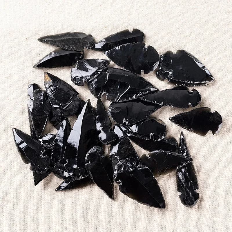 Quartz obsidienne en forme de flèche naturelle, 3 pièces, cristal d'esprit maléfique, décoration de 