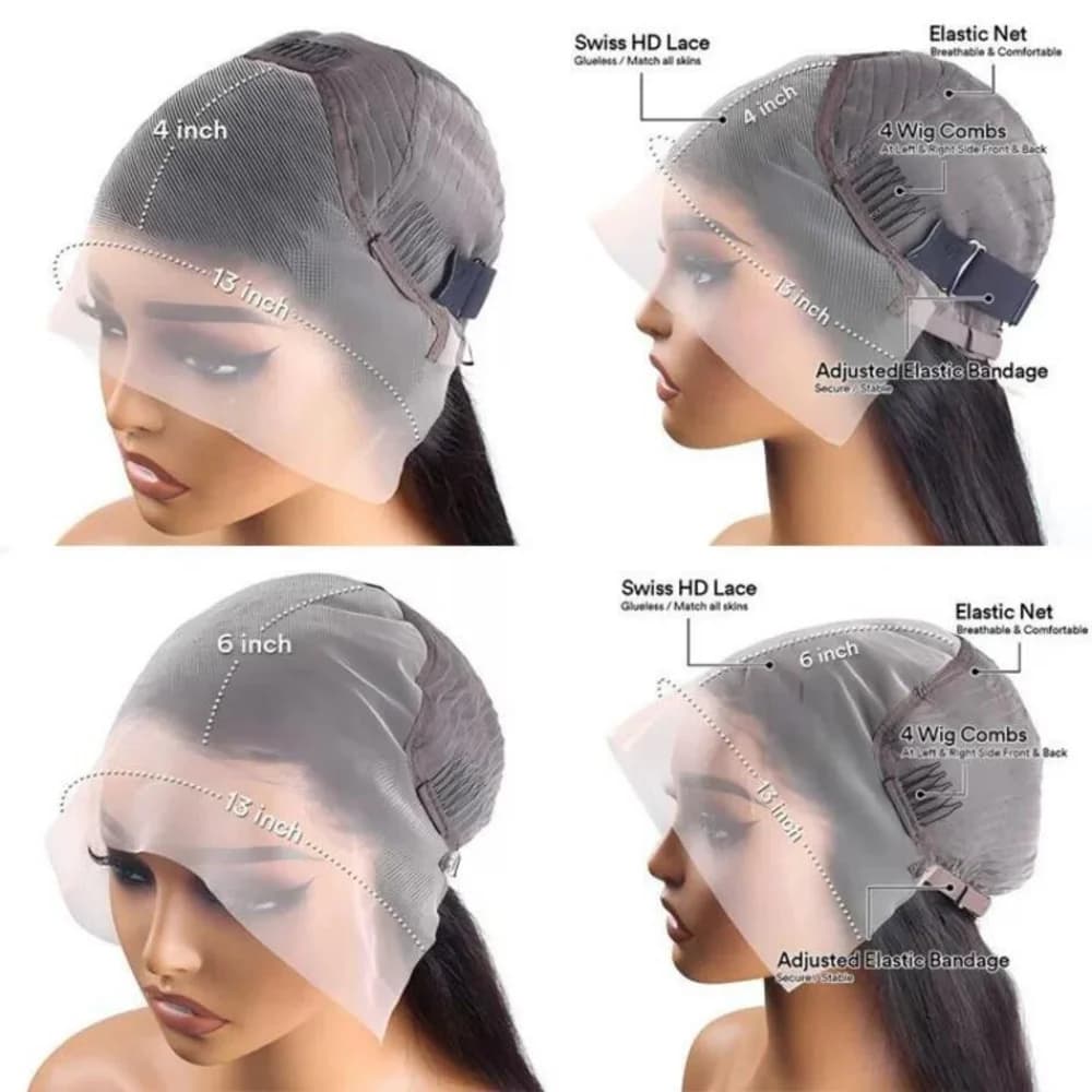 Perruque Lace Frontal Wig brésilienne naturelle, cheveux humains, Body Wave, densité 250%, 13x4, 13x