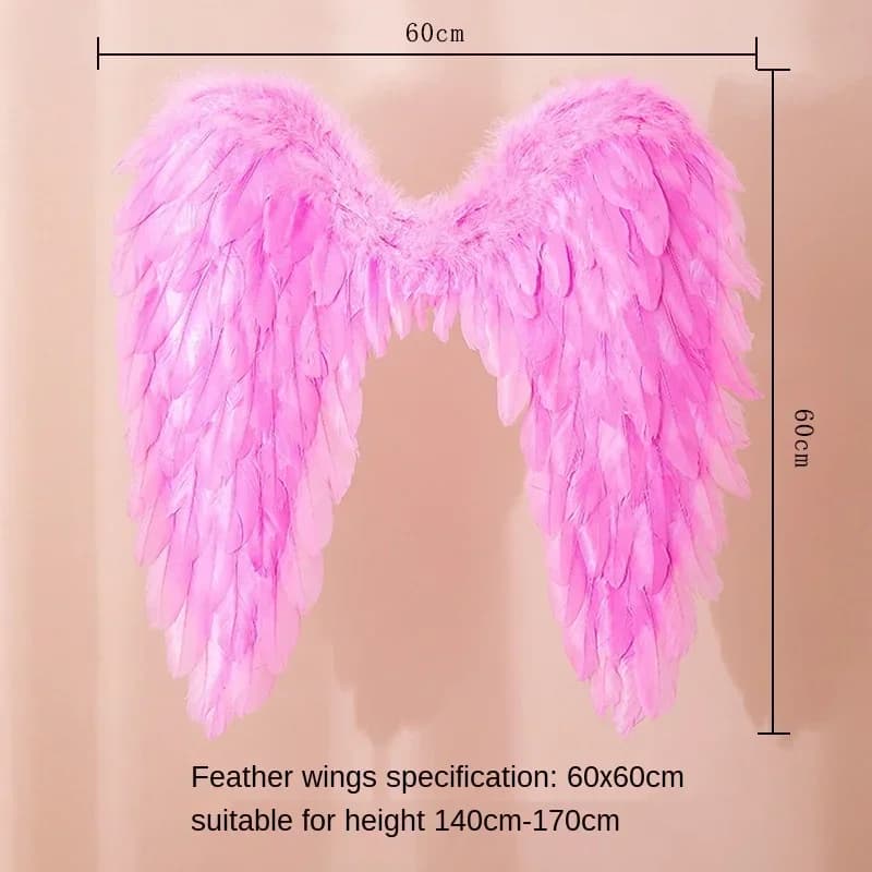 Ailes de plumes d'ange noires et blanches, accessoires de fête de vacances, aménagement de scène, dé
