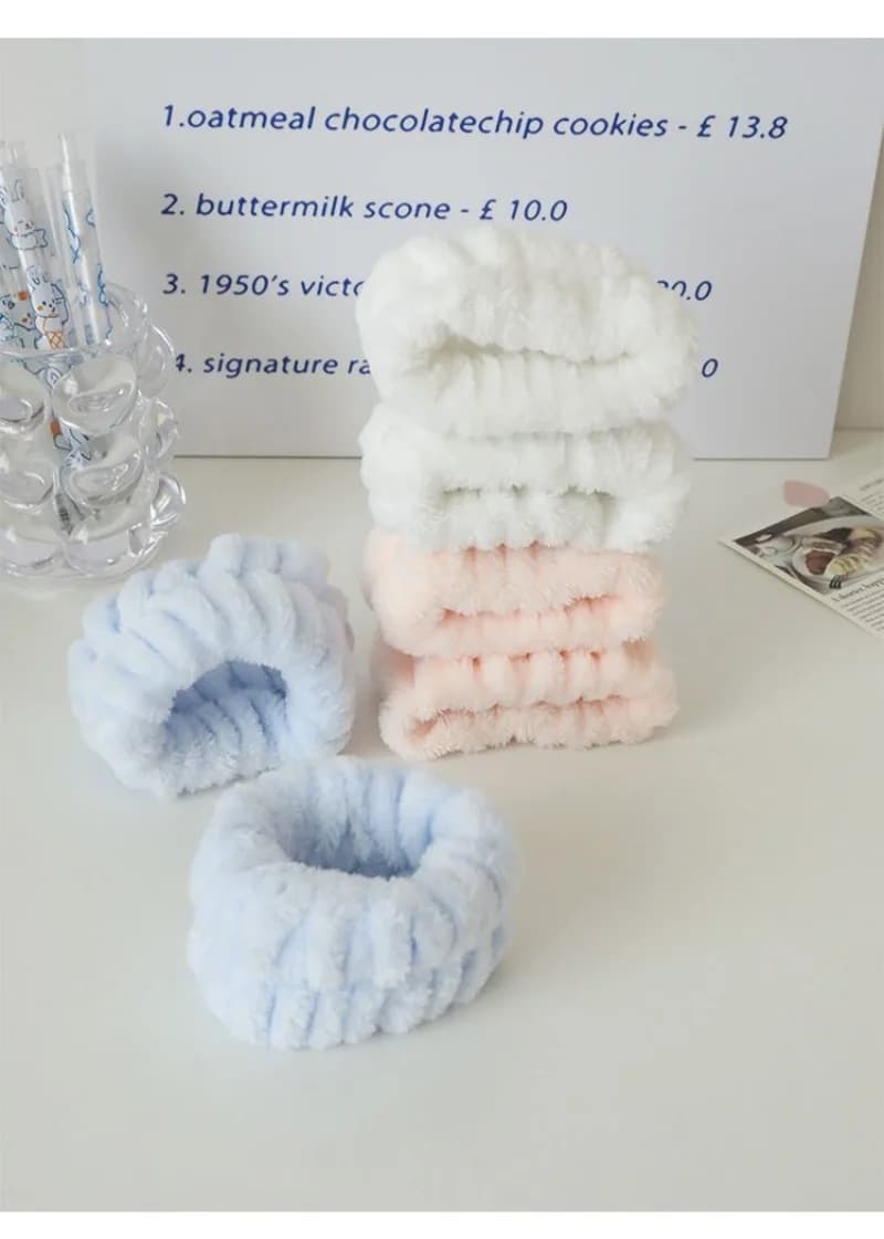 Mode 2 pièces une paire lavage du visage et du poignet bande absorber l'eau sueur essuyage Bracelet 