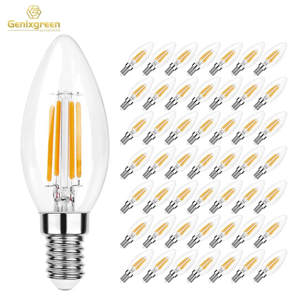 Ampoules LED C35 4W E12 E14 type bougie, équivalent 40 watts, dimmables, blanc chaud 2700K, pour lus