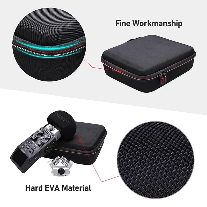 XANAD OligHard Case for Zoom H6, 6-Track, Portable Recorder, Protective, Carrying, Storage Bag