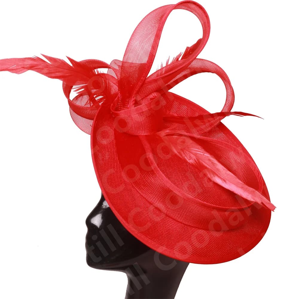 Mariée mariage maille fascinateurs église chapeau dames femmes Derby grand fascinateur chapeaux fête