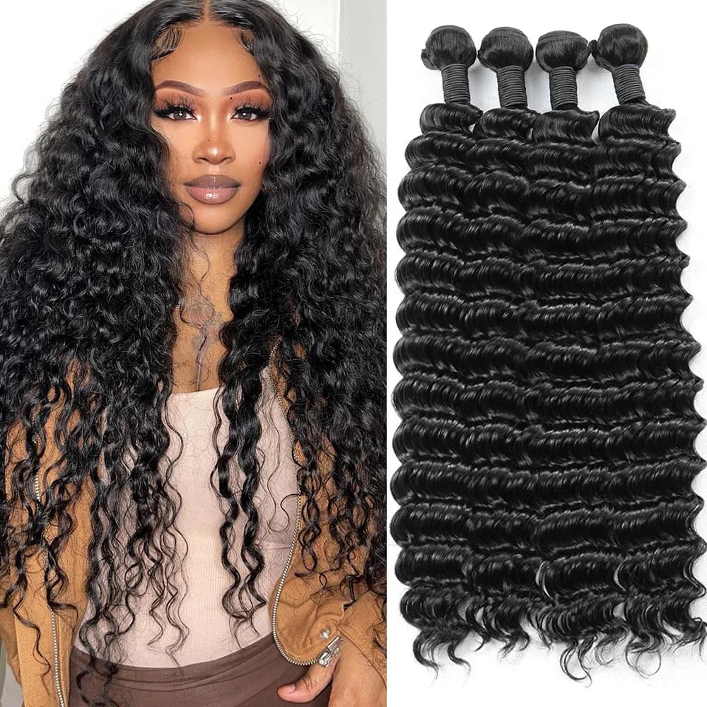 Extensions de cheveux naturels noirs de 40 pouces, 1/3/4 pièces, longues, en cheveux humains Remy br