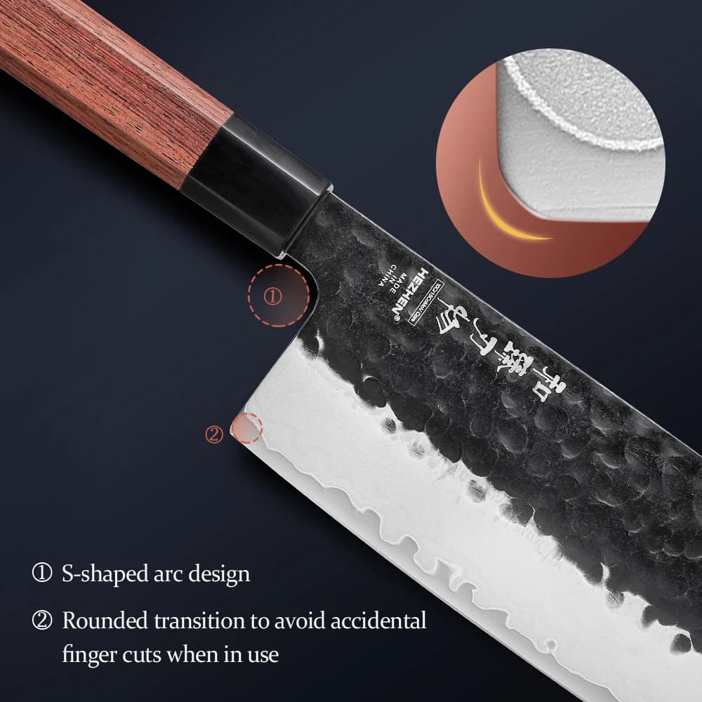 HEZHEN 1 pièce-5 pièces ensemble de couteaux de cuisine Chef utilitaire en acier inoxydable 3 couche