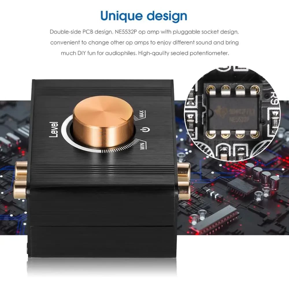 Douk Audio L1 Mini amplificateur de niveau de ligne stéréo, amplificateur de signal audio, préampli 