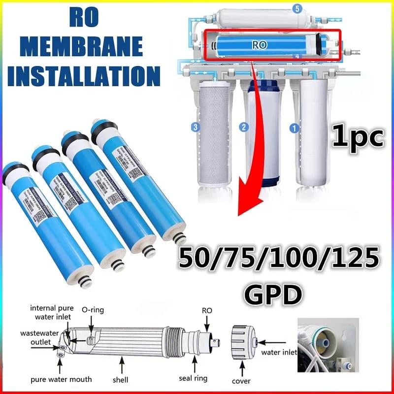 Maison cuisine osmose inverse RO Membrane remplacement système d'eau filtre purificateur eau potable