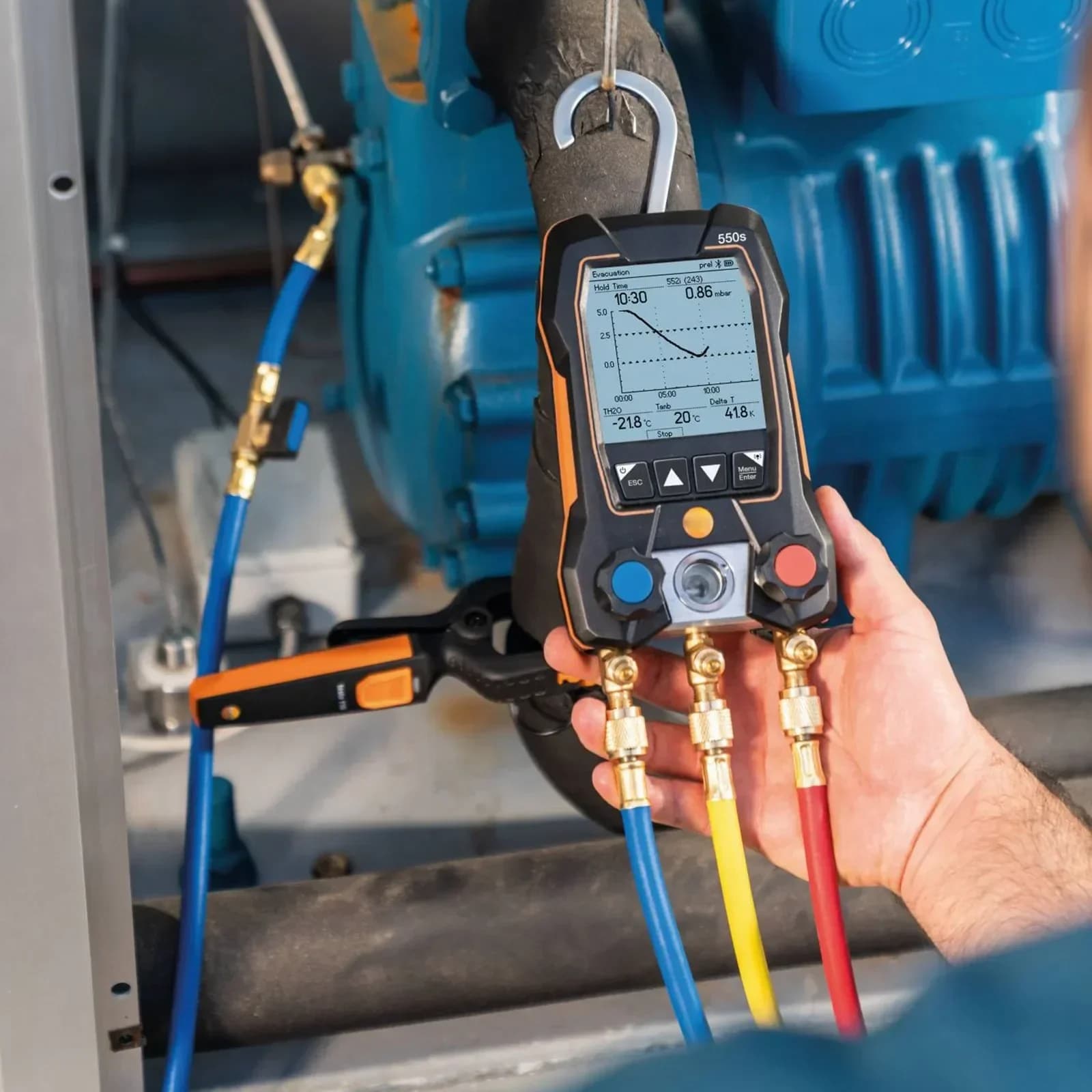 Testo 550s/557s/549 jauge réfrigération collecteur numérique manomètre électrique 05631550 ensemble 