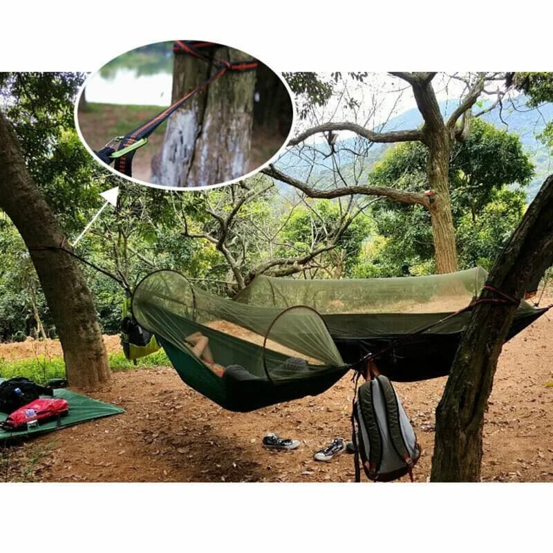 Sangles de hamac à roulement élevé, 2 pièces, corde en Polyester de 600lb pour le Camping en plein a