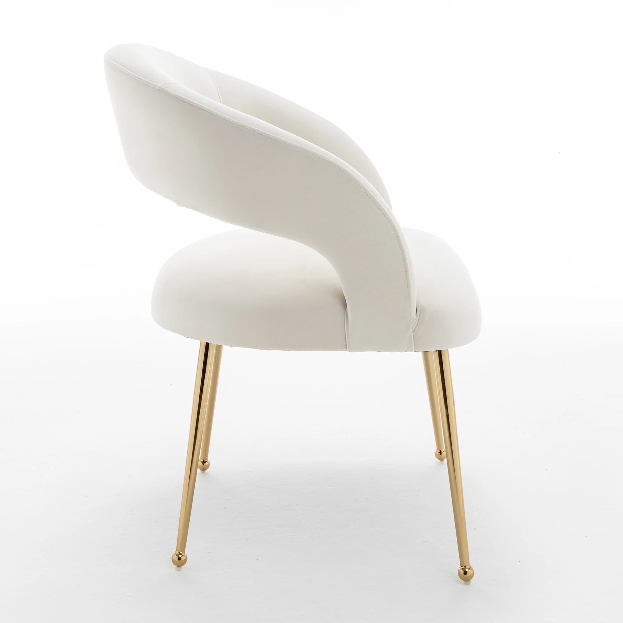 SEYNAR-Ensemble de 2 chaises de salle à manger modernes en velours à dossier ouvert du milieu du siè