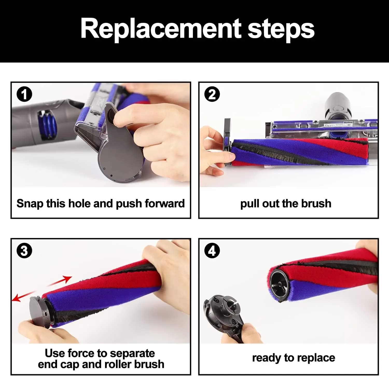 Couvercle de capuchon d'extrémité de barre de brosse à rouleau pour aspirateur Dyson V8 V10 Slim V12
