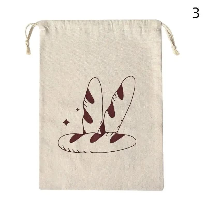 Sac à pain en lin réutilisable, Baguette en coton, sac de rangement à cordon de serrage, pain fait m