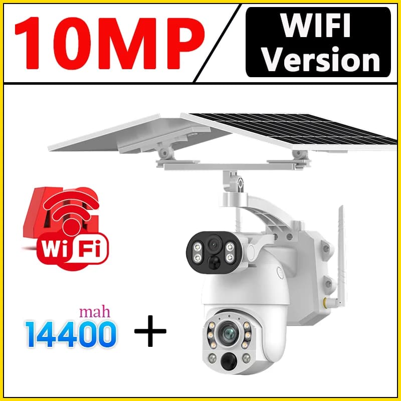 Caméra solaire extérieure 4G SIM/Wifi, double objectif/écran, zoom optique 50X, surveillance, suivi 