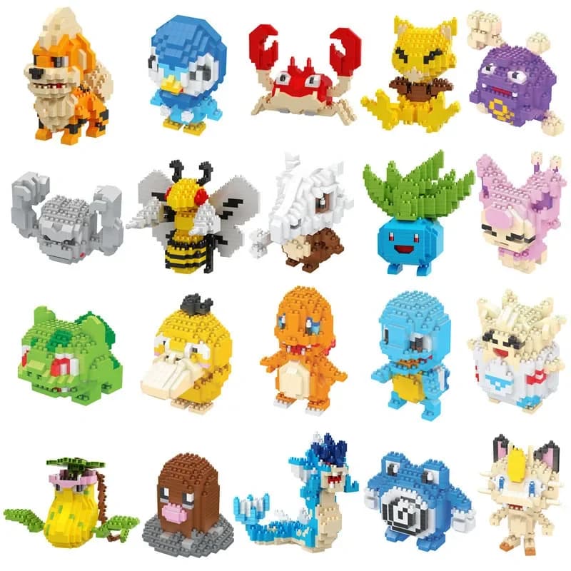 Micro blocs de construction Pokemon Marowak Jigglypuff Gengar Mudkip Piplup Raichu Gyarados Pikachu,