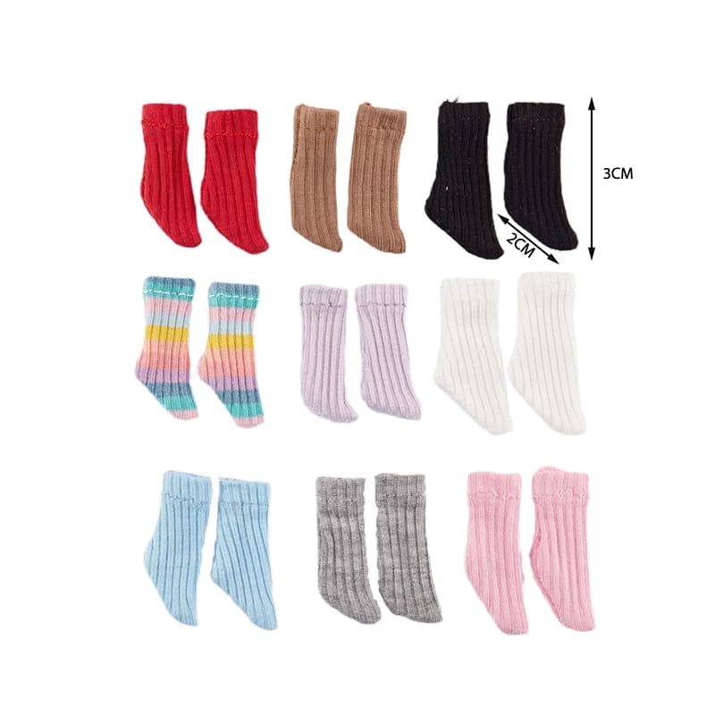 Chaussettes courtes de couleur bonbon pour poupées Barbies, accessoires vestisens, Blyth Azone, OB11