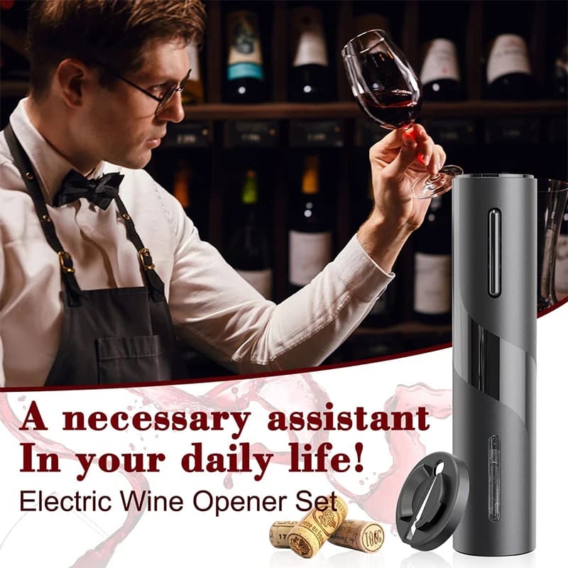 FLYMUYU ouvre-bouteille électrique Rechargeable avec coupe-feuille tire-bouchon automatique ouvre-bo