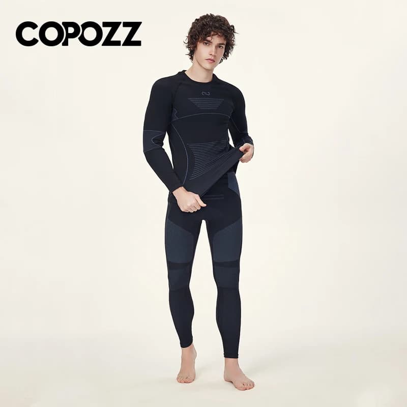 COPOZZ hommes femmes Ski sous-vêtement thermique ensembles Sport séchage rapide survêtement Fitness 