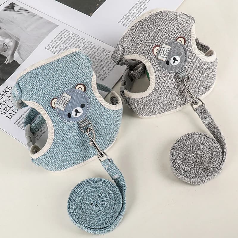 Ensemble harnais et laisse pour lapin mignon, accessoires pour animaux de compagnie, gilet, laisses 