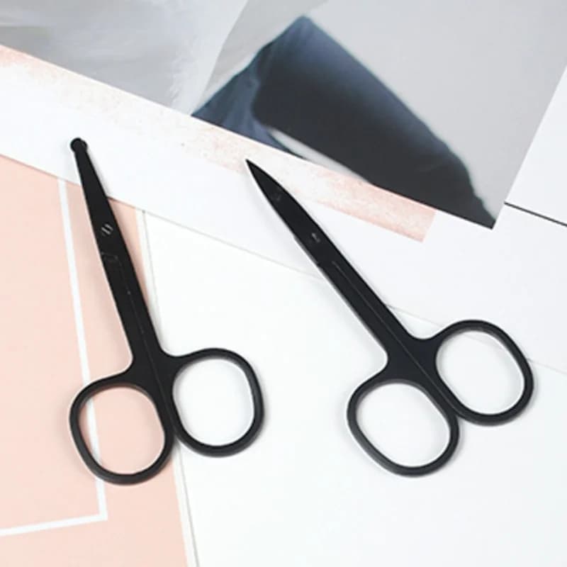Ciseaux pour poils de nez légers en acier inoxydable, tête ronde pointue, tondeuse de beauté, tondeu