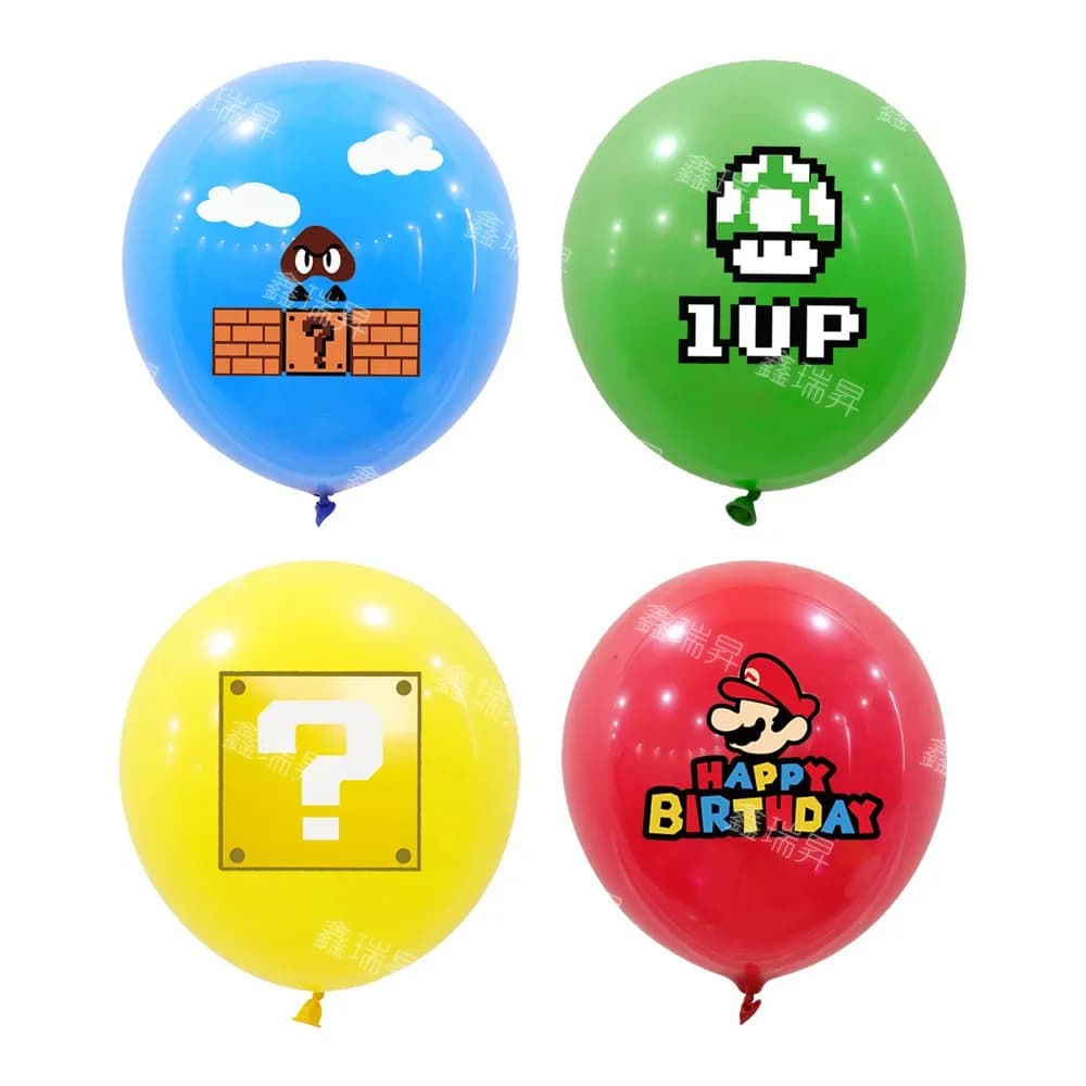 10 pièces Anime Super Mario ballons ensemble mixte Latex ballon bébé douche enfants fête d'anniversa